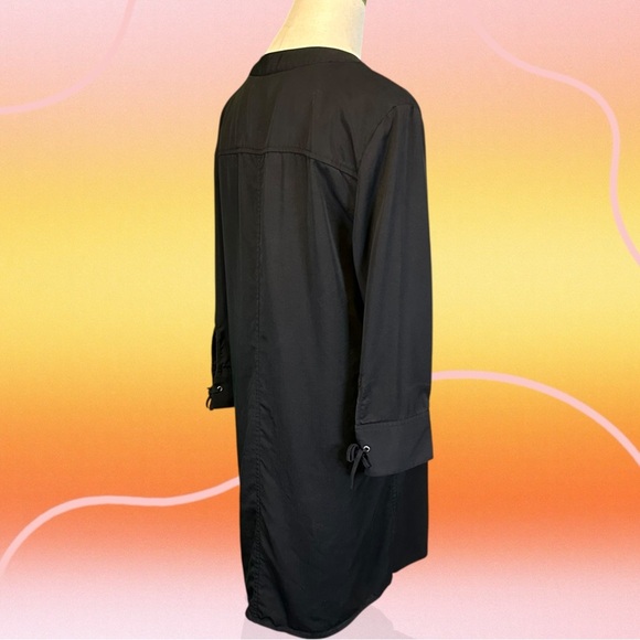 Theory ‘Jullitah’ Lightweight Tencel Lace-Up Detail Mini Dress in Black Size 8 - Picture 12 of 14